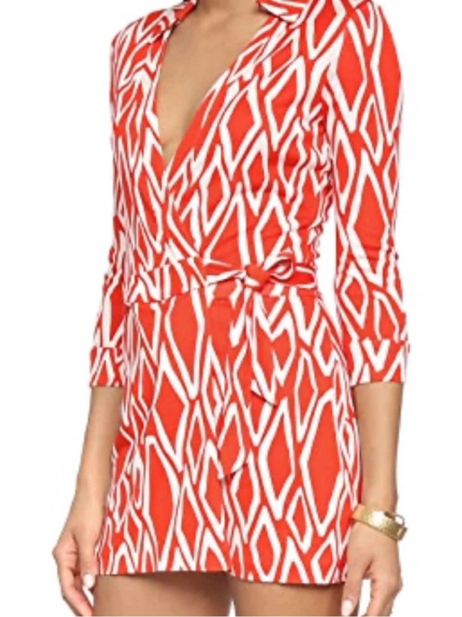 Diane Von Furstenberg Celeste 100% Silk Romper